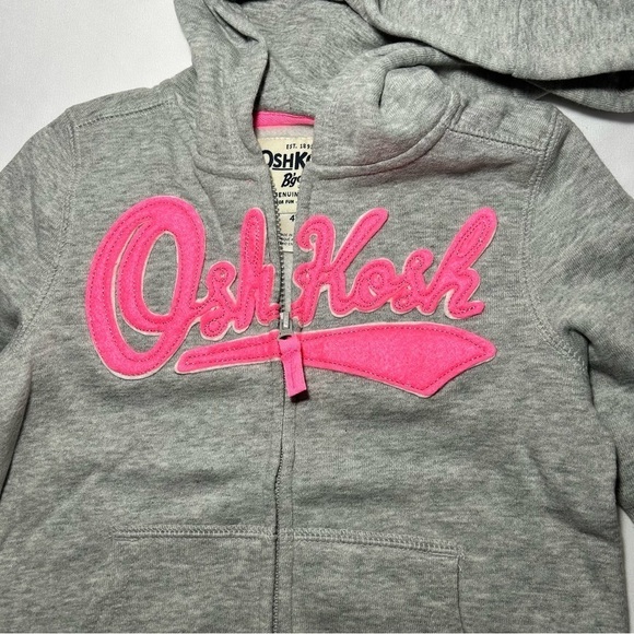 Oshkosh heritage hoodie with zip-front closure, pop neck tape, and kanga pockets - Picture 4 of 9